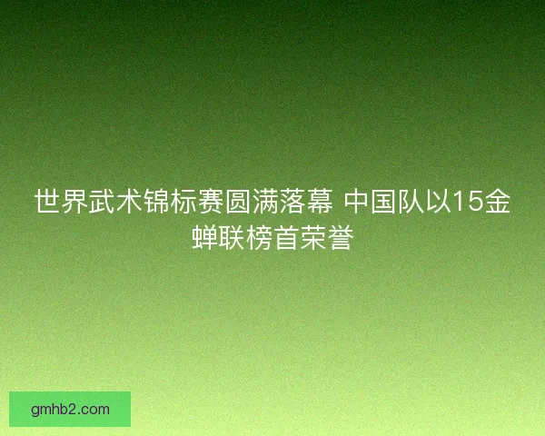 世界武术锦标赛圆满落幕 中国队以15金蝉联榜首荣誉